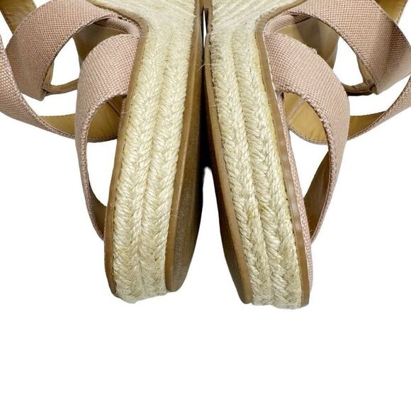 Banana Republic factory beige canvas espadrille wedge sandals size 9 - Picture 11 of 14